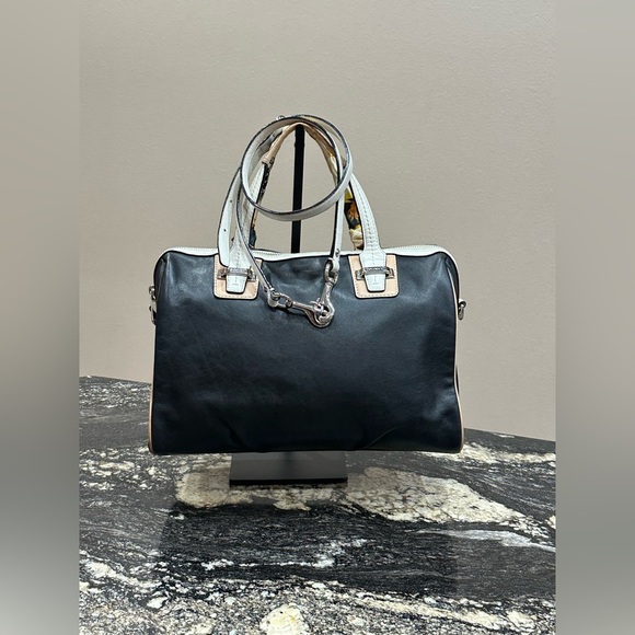 Coach Black and Cream Satchel - Picture 3 of 14